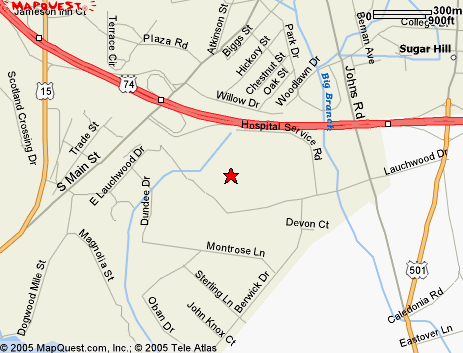 Map to Caldwell Regional Medical Center